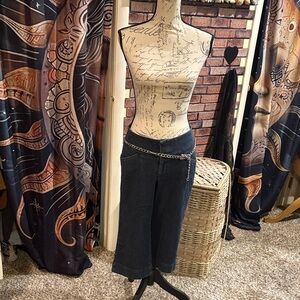 Dockers Dark Blue Cropped Jeans with Chain Accent